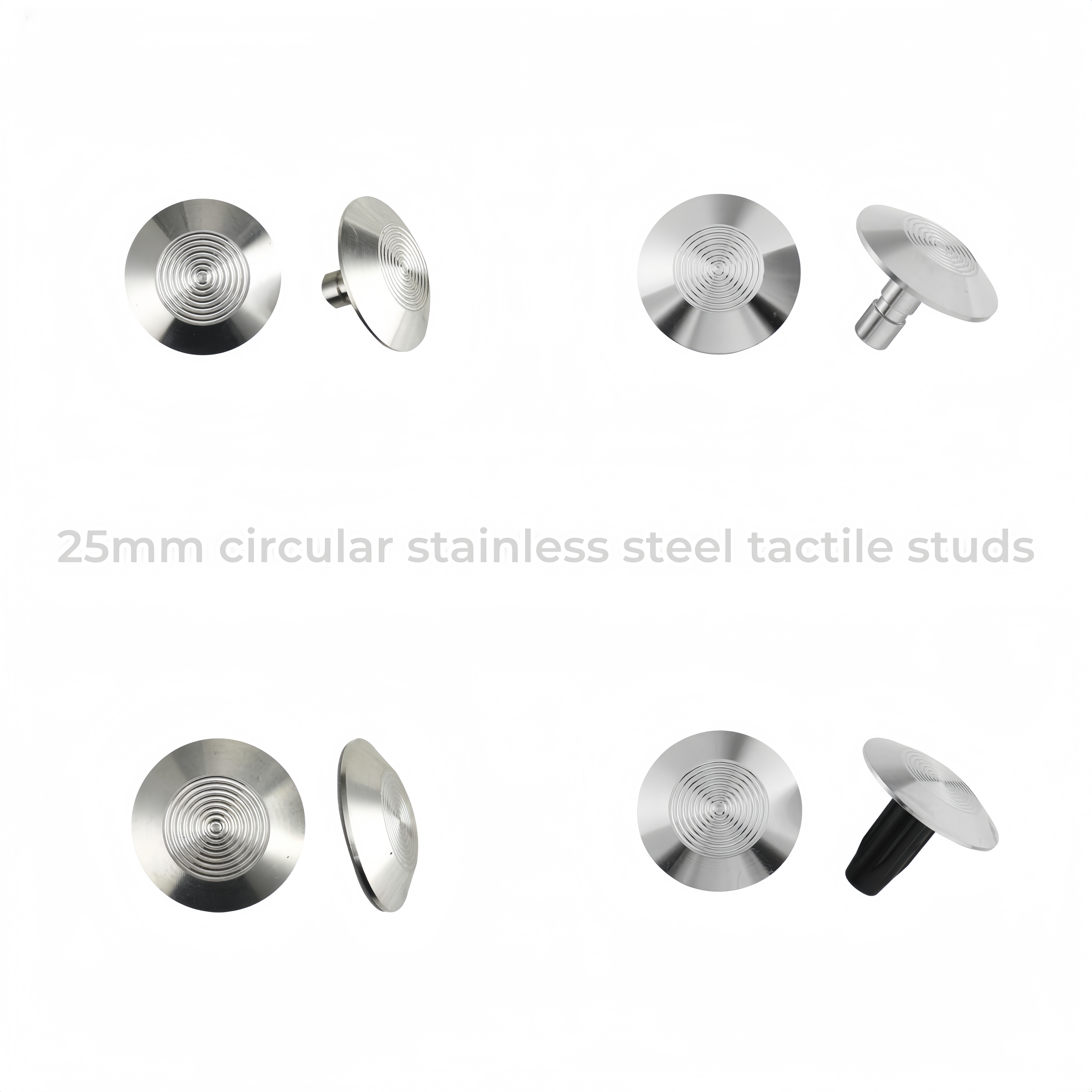 Perno circular táctil de acero inoxidable de 25 mm para personas ciegas RY-DS129